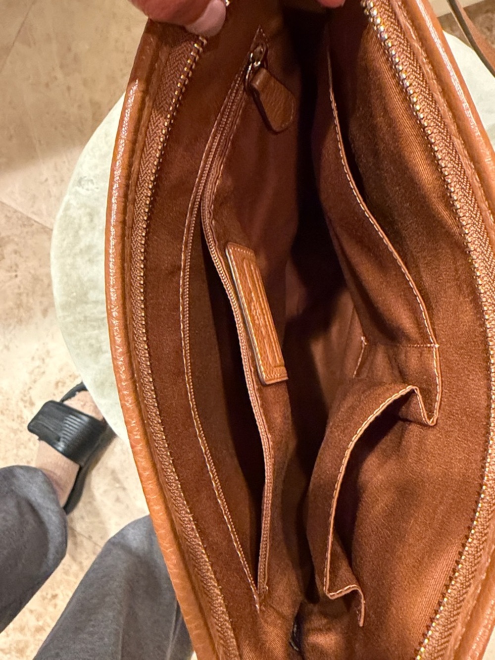 Coach Tan Pebble Leather Crossbody Bag - Picture 6 of 11